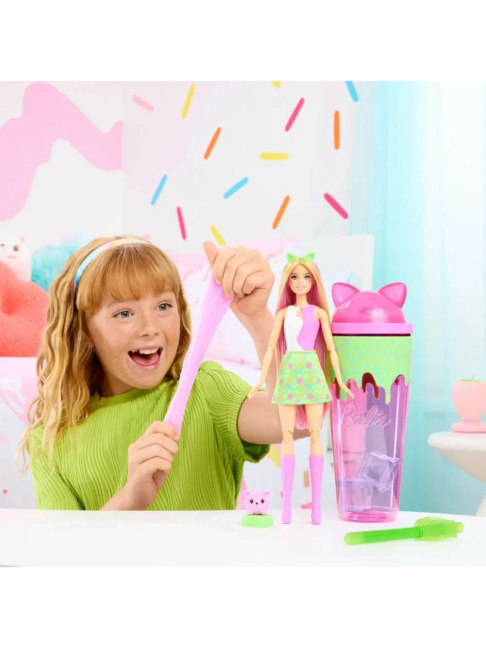 Кукла Барби Розовый кот JCN88 Pop Reveal Shake