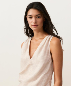 Oysho Top на запах из 100%-го льна, светлый экрю