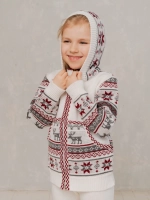 Кофта вязаная на молнии с капюшоном