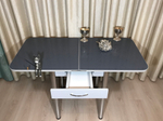 Обеденный стол раскладной с ящиком Grey blue