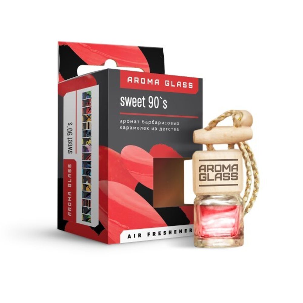 Ароматизатор подвесной  Aroma Glass  Sweet 90s (аромат барбарисовых карамелек) (FOUETTE)
