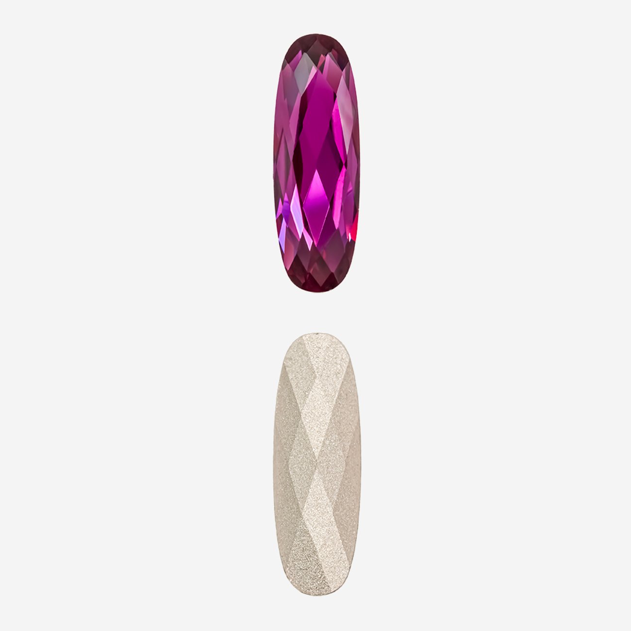 Кристалл Длинный Овал (Long Classical Oval), оттенок "Фуксия"/"Fuchsia", 21*7мм