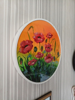 Круглая фоторамка, диаметр 32 см, белая