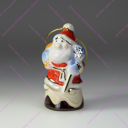 Фарфоровая елочная игрушка Дед Мороз на конфетке