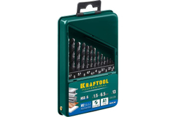 Набор сверл по металлу HSS-G, 13шт(1.5-6.5мм), сталь М2 (S6-5-2) KRAFTOOL