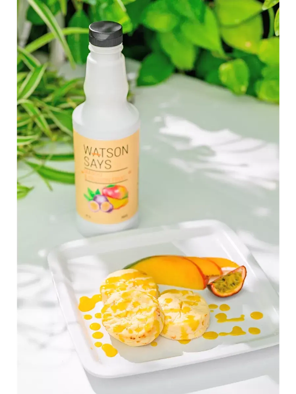 Основа (концентрат) для напитка WATSON SAYS Манго - Маракуйя 1кг, для пуншей, чаёв, лимонадов, коктейлей