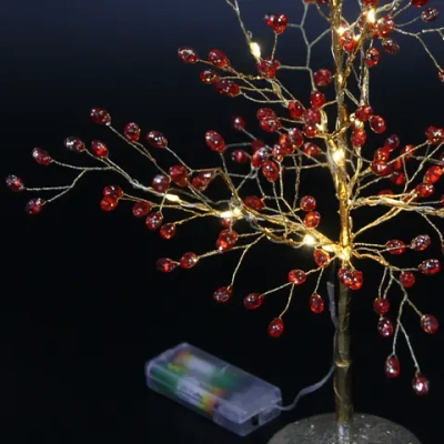 Дерево декоративное «Diamond» 50 см, Красный (с подсветкой на батарейках 2хАА)