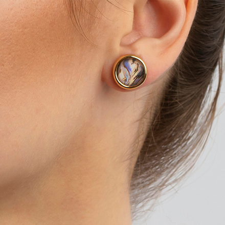 Серьги пусеты Possebon Abalone A9999.14 M/G