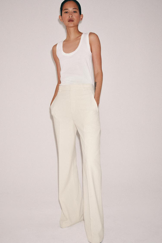 ZARA БРЮКИ WIDE LEG С ВЫСОКОЙ ПОСАДКОЙ — ZW COLLECTION, ЭКРЮ