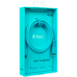 ttec Type-C - Lightning Charge / Data Cable , 120cm,Neon Blue