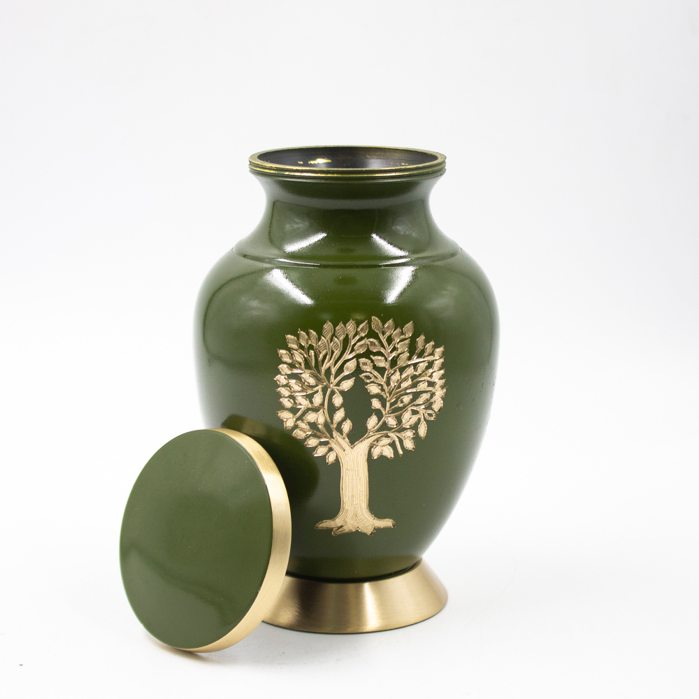 Мини-урна для праха латунь с гравировкой "Древо жизни" 15 см