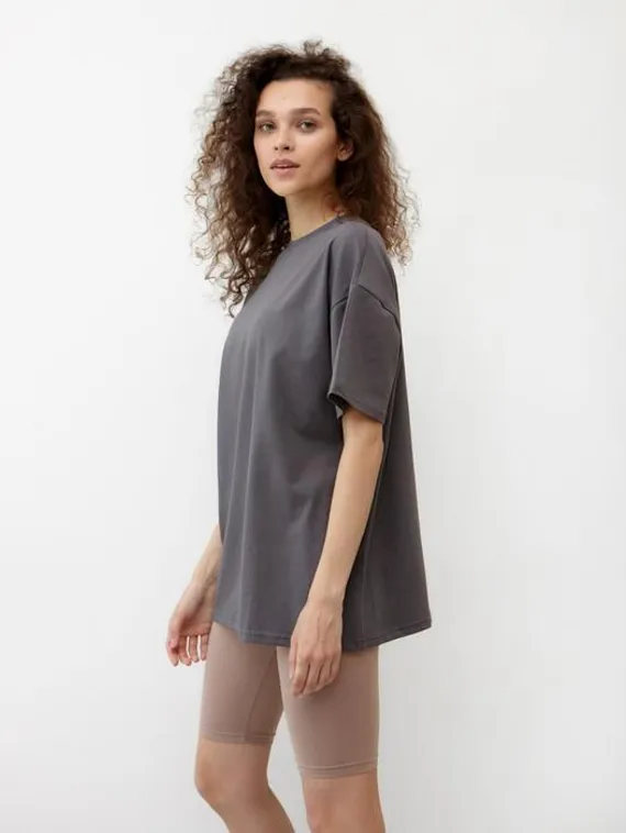 Футболка женская MINAKU: Оversize, цвет графитовый, р-р 44
