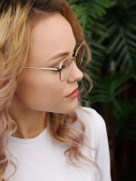 Оправа для очков женская брендовая золотистая