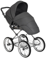 Детская коляска Roan Bass Next Classic d14 3 в 1 с автокреслом Avionaut Silver Black RCL253/1 Steel Grey