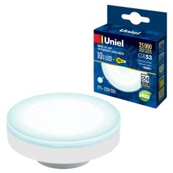 LED-GX53-10W-NW-GX53-FR PLZ01WH Лампа светодиодная. матовая. Белый свет 4000K. Картон. ТМ Uniel