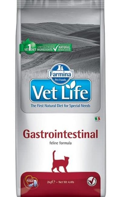 Сухой диетический корм Farmina Vet Life Cat Gastro-Intestinal для кошек при заболеваниях ЖКТ 2кг
