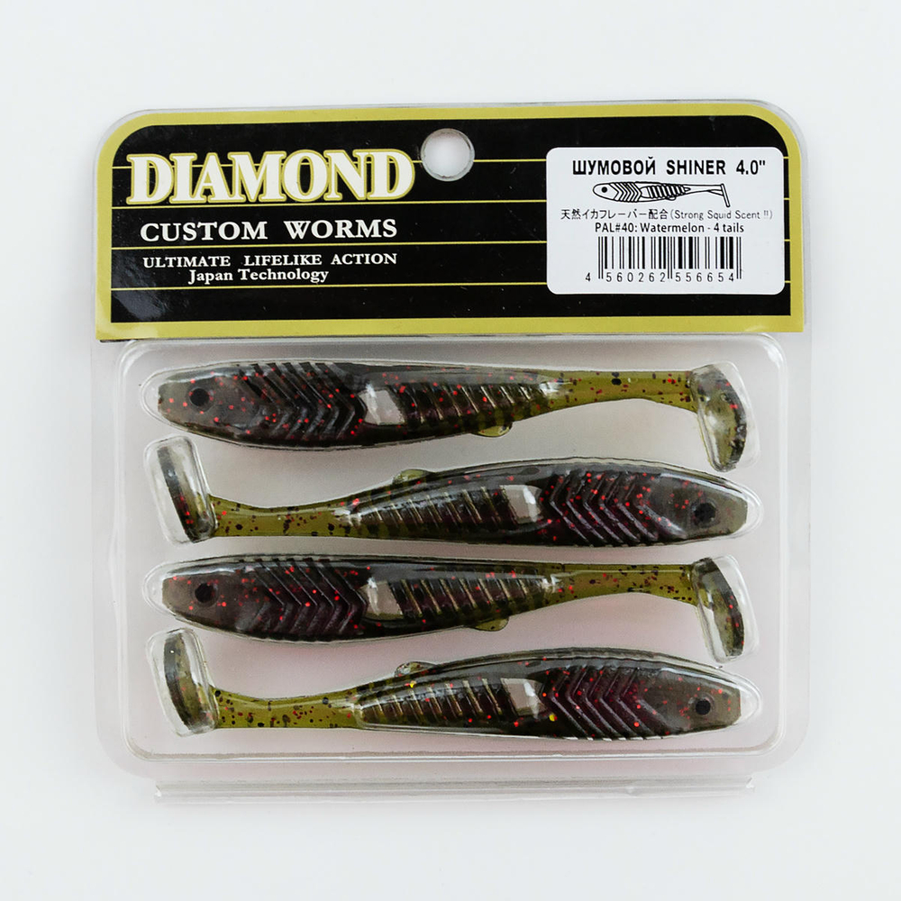 Виброхвост шумовой DIAMOND SHINER 4" (4шт/уп)