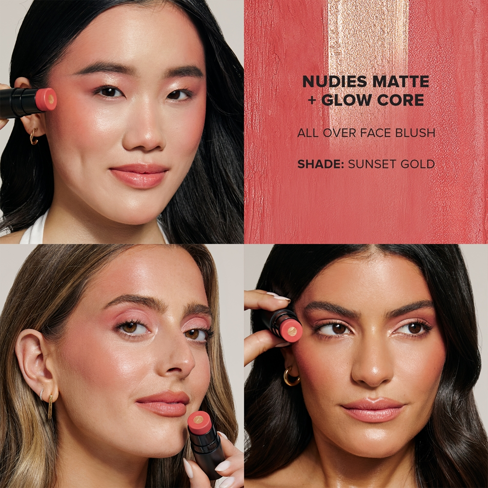 Nudestix Nudies Matte + Glow Core - Многофункциональный косметический продукт для макияжа глаз, губ и лица. оттенок Sunset Gold, 6 g