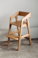 Растущий стул: натуральный дуб, дубовое сиденье