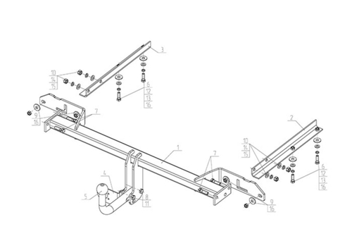 Фаркоп на NISSAN ZAFIRA TOUR (2012-) (без электрики, паспорт/сертификат в комплекте) Автос.OP 07