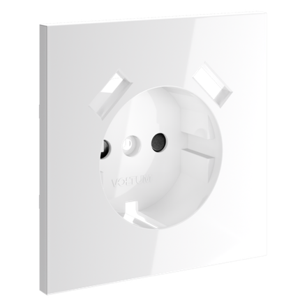 Накладка для розетки с заземлением и защитными шторками, с USB A+A, S70 (белый глянцевый)