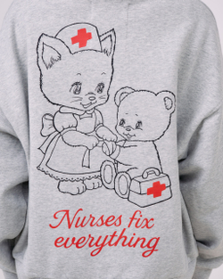 Худи унисекс Неббиа Кьют, серый меланж