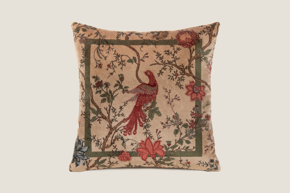 Подушка декоративная 50х50 Frati Home Райская птица Beige бежевый
