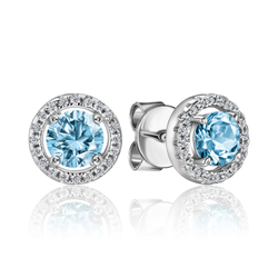 Пусеты круг с огранкой