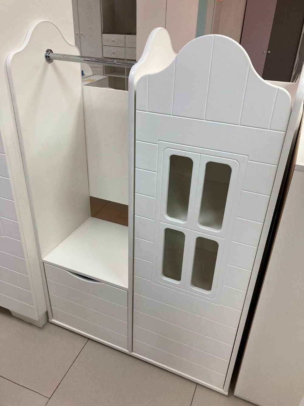 Вешалка Домик белый/белый софт