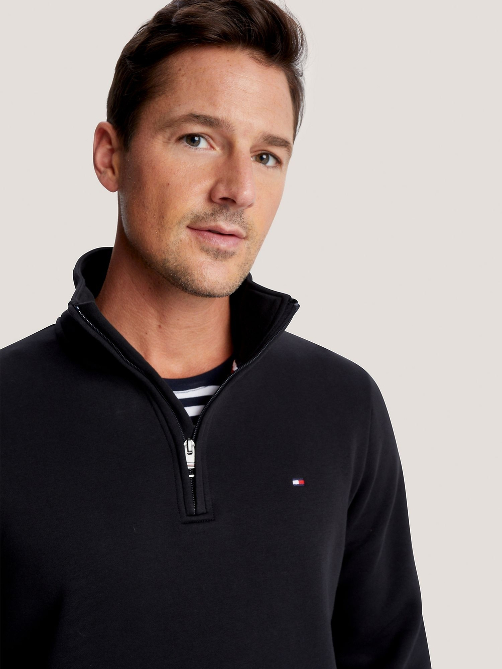 Свитшот Tommy Hilfiger Flag Logo Quater-Zip Black