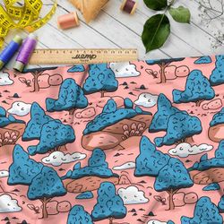 Ткань премиум Оксфорд 600D мультяшный ландшафт