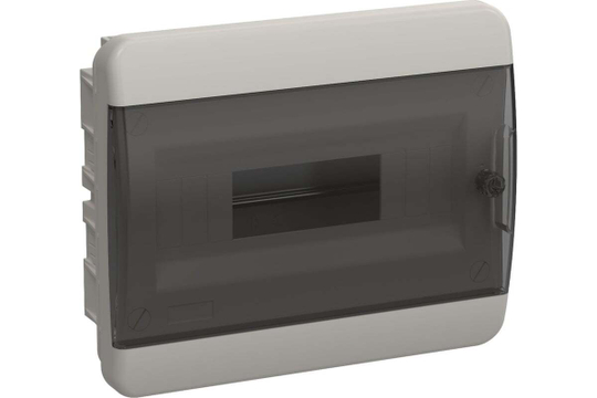 Корпус пластиковый ЩРВ-П-12 IP41 черная прозрачная дверь TEKFOR IEK