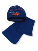 Детская шапка с шарфом для мальчика на весну и осень