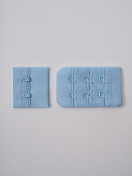 Застежка для бюстгальтера небесно-голубая с крючками 2х3