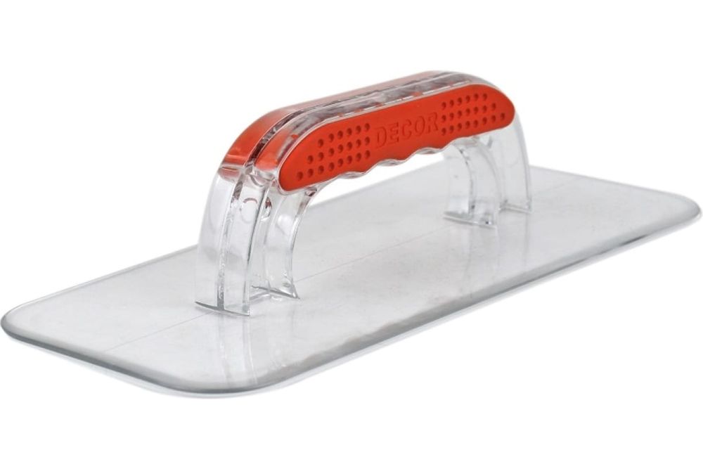 Кельма (гладилка) DECOR трапецевидная прозрачная пластик 280*130 мм, 640-280