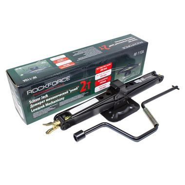 Домкрат механический ''ромб''2т с ручкой-воротком и головкой 19мм (h min 104мм, h max 495мм, L-535мм) RockForce##Rock FORCE RF-110A