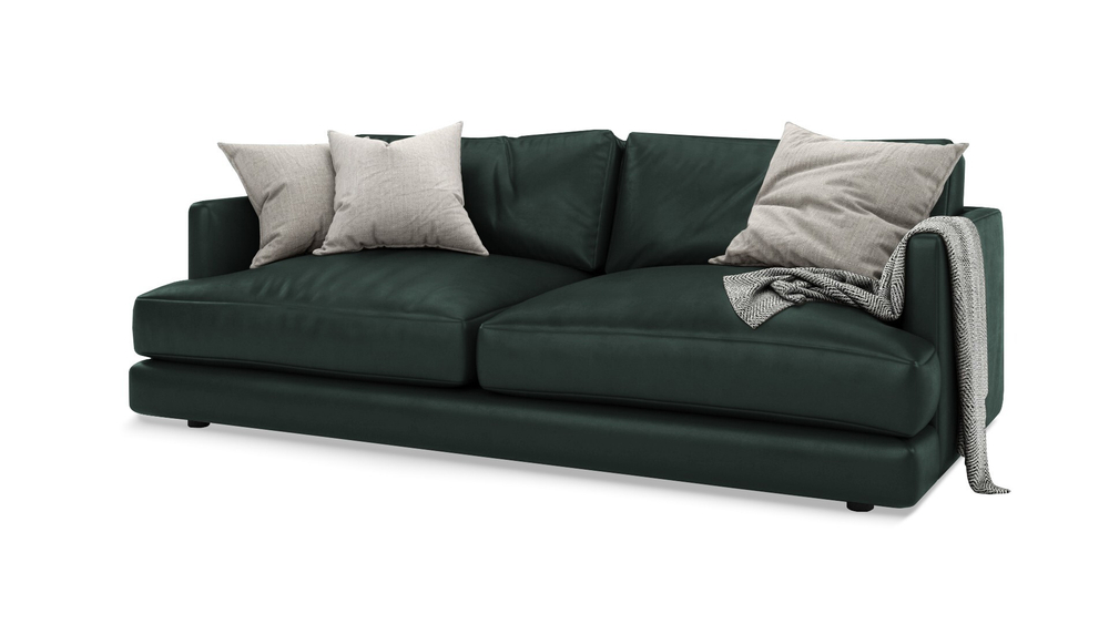 Диван Ибица Madras 06 215*116*93 см, Зеленый Натуральная кожа Еврокнижка Фиеста
