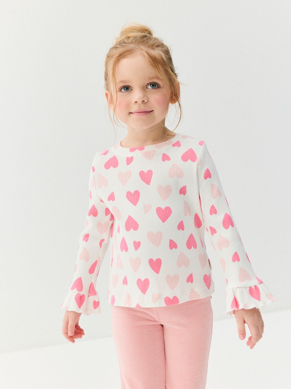 Лонгслив "Розовые сердечки"