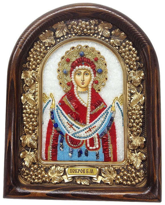 Икона Покров Пресвятой Богородицы бисер