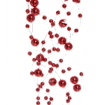 Бусы на ёлку 2м «Роса» d-7,5мм, Красный