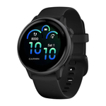 Фитнес-трекер Garmin vivoactive 6, чёрный силиконовый ремешок Безель сланцевого цвета, AMOLED-дисплей с Gorilla Glass 3. Ремешок с классической застёжкой — на запястье обхватом 125–190 мм