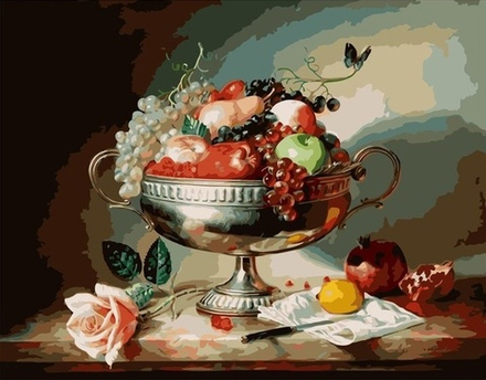 Картины по номерам 40х50 Чаша с фруктами (VA-1657)