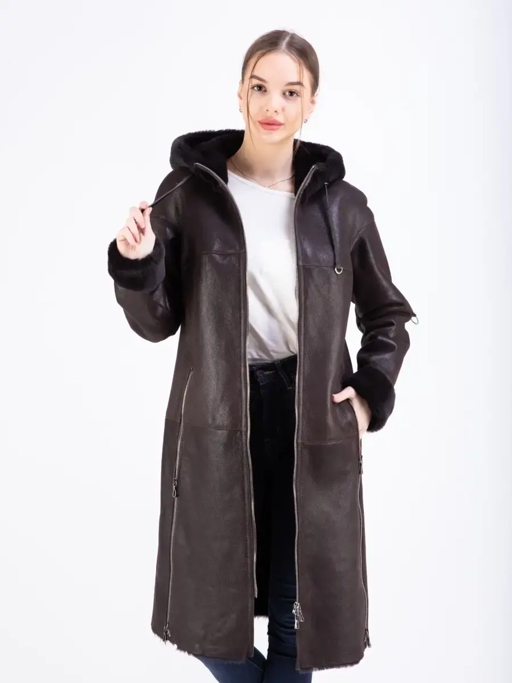 дубленка женская натуральная длинная зима Турция