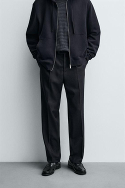 ZARA БРЮКИ ИЗ 100% ШЕРСТИ, МОРСКОЙ СИНИЙ