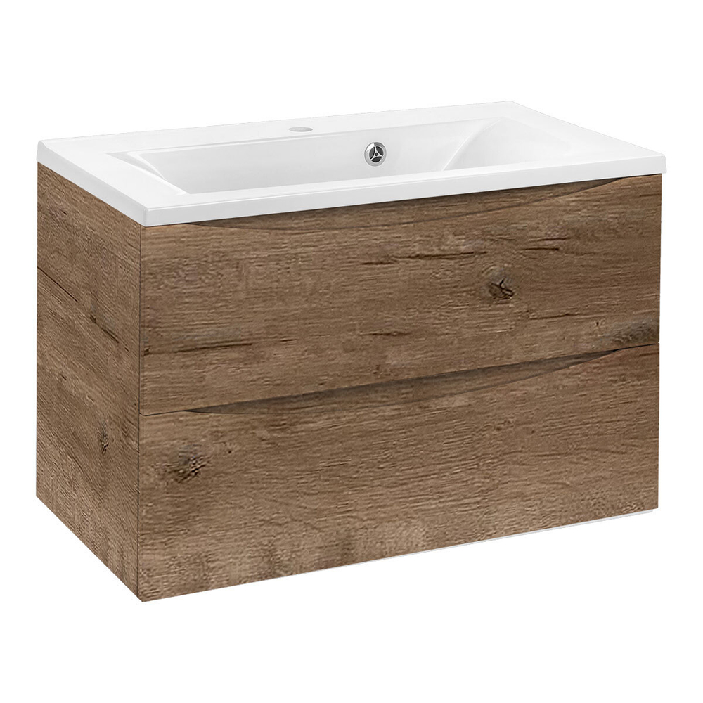 База под раковину Mia 800 подвесная, 2 выкатных ящик soft close, V.Oak