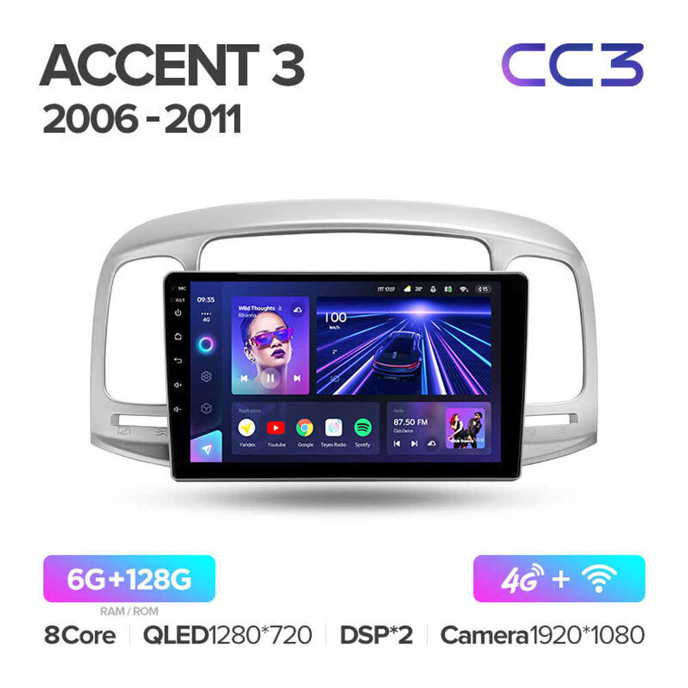 Teyes CC3 9" для Hyundai Accent 2006-2011
