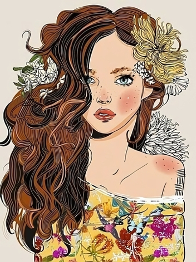 Алмазная мозаика 30*40см "Летняя девушка" (Арт. ACA040)