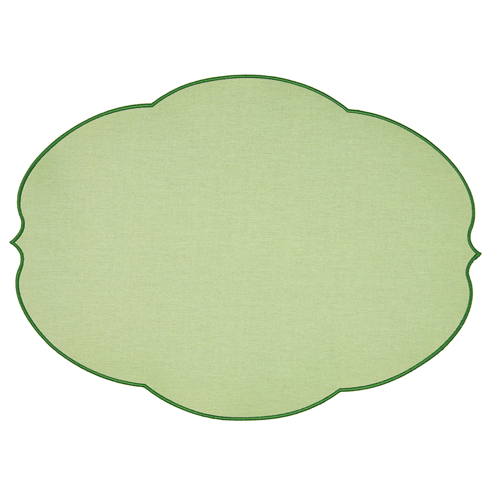 Салфетка подстановочная овальная flowers, 48,8х36 см, зеленая