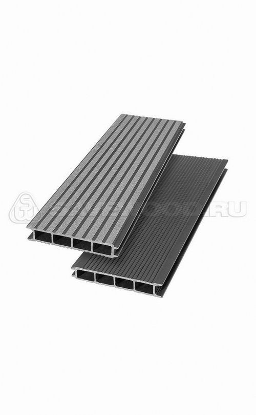 Террасная доска ДПК Ulmus - бесшовная графит