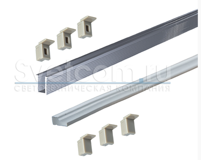SOLO 0609W профиль алюминиевый встраив.+диффузор силиконовый (3м), 3+3 заглушки